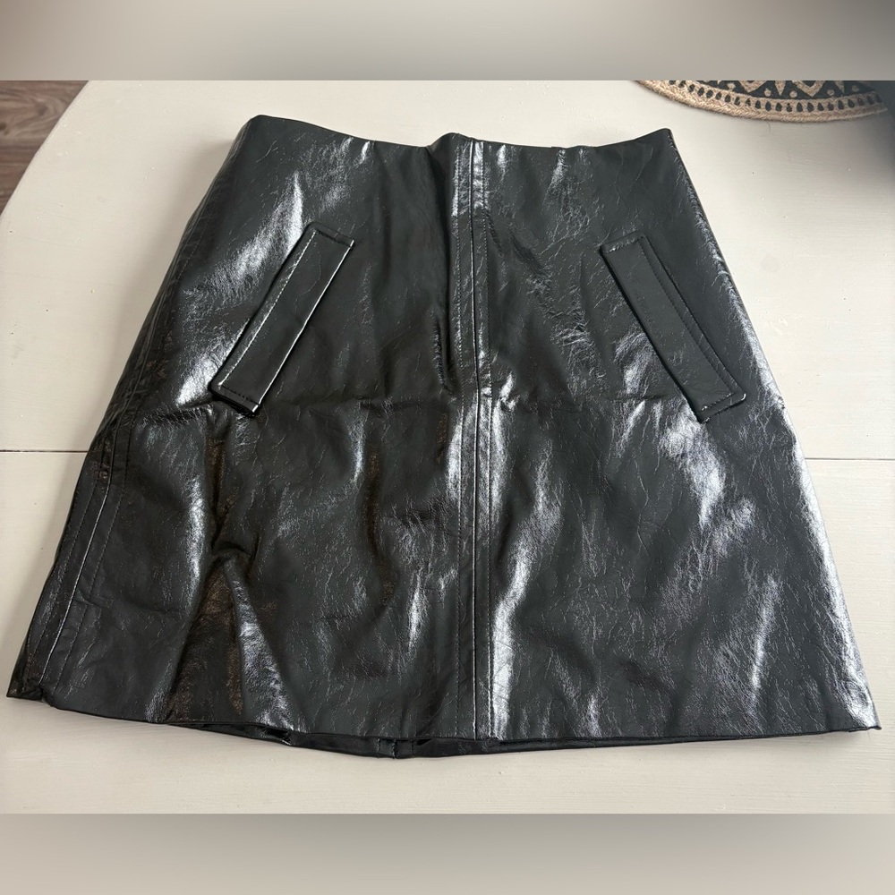 Shinestar Glossy Black Mini‎ Skirt